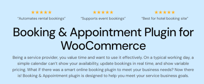 Booking and Appointment Plugin for WooCommerce