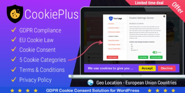Cookie Plus – GDPR Cookie Consent Solution for WordPress v1.6.3