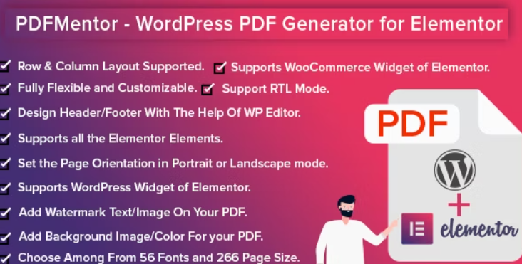 PDFMentor Pro WordPress PDF Generator for Elementor v2.2.0